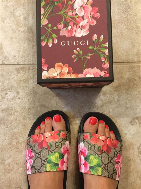 authentic gucci floral slides|Gucci floral slides dupe.